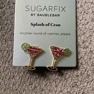 NWT Sugarfix Splash of Cran earrings Cosmos pink red earrings